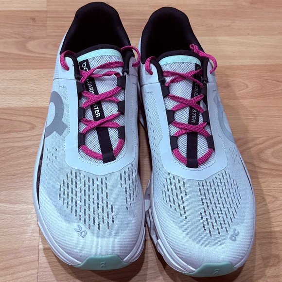On Cloudmonster Men's Running Shoes In Frost / Black 11.5 US